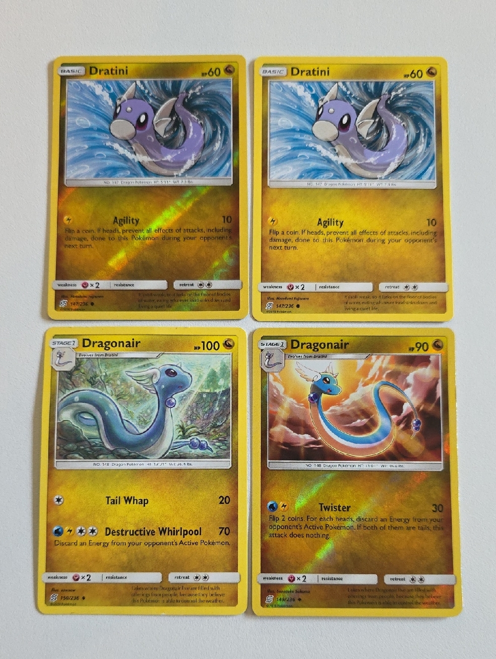 Pokemon Dratini And Dragonair Card Set